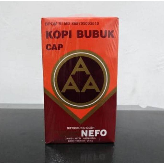 

Kopi Murni Bubuk Hitam Excelsa Nikmat Asli Cap AAA Nefo Jambi 500 Gram