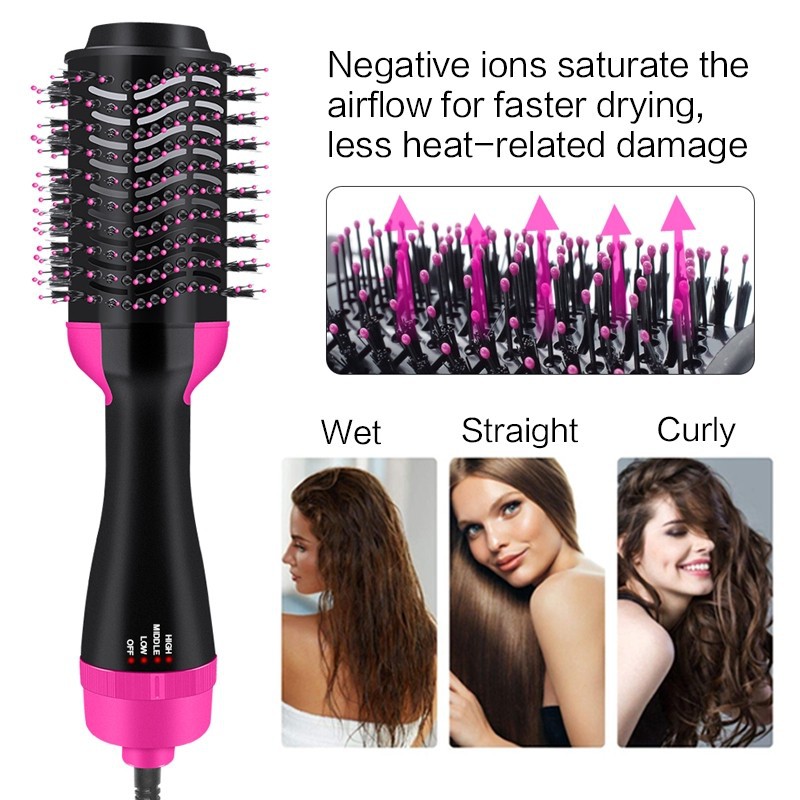 Blow Dryer 3 in 1 with comb and hair straightener or curler