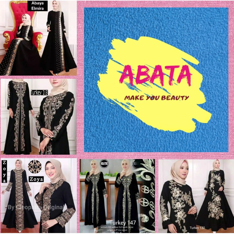 ABAYA TURKI, & ARAB TERLARIS, ABAYA HITAM, GAMIS ABAYA BAHAN JETBLACK