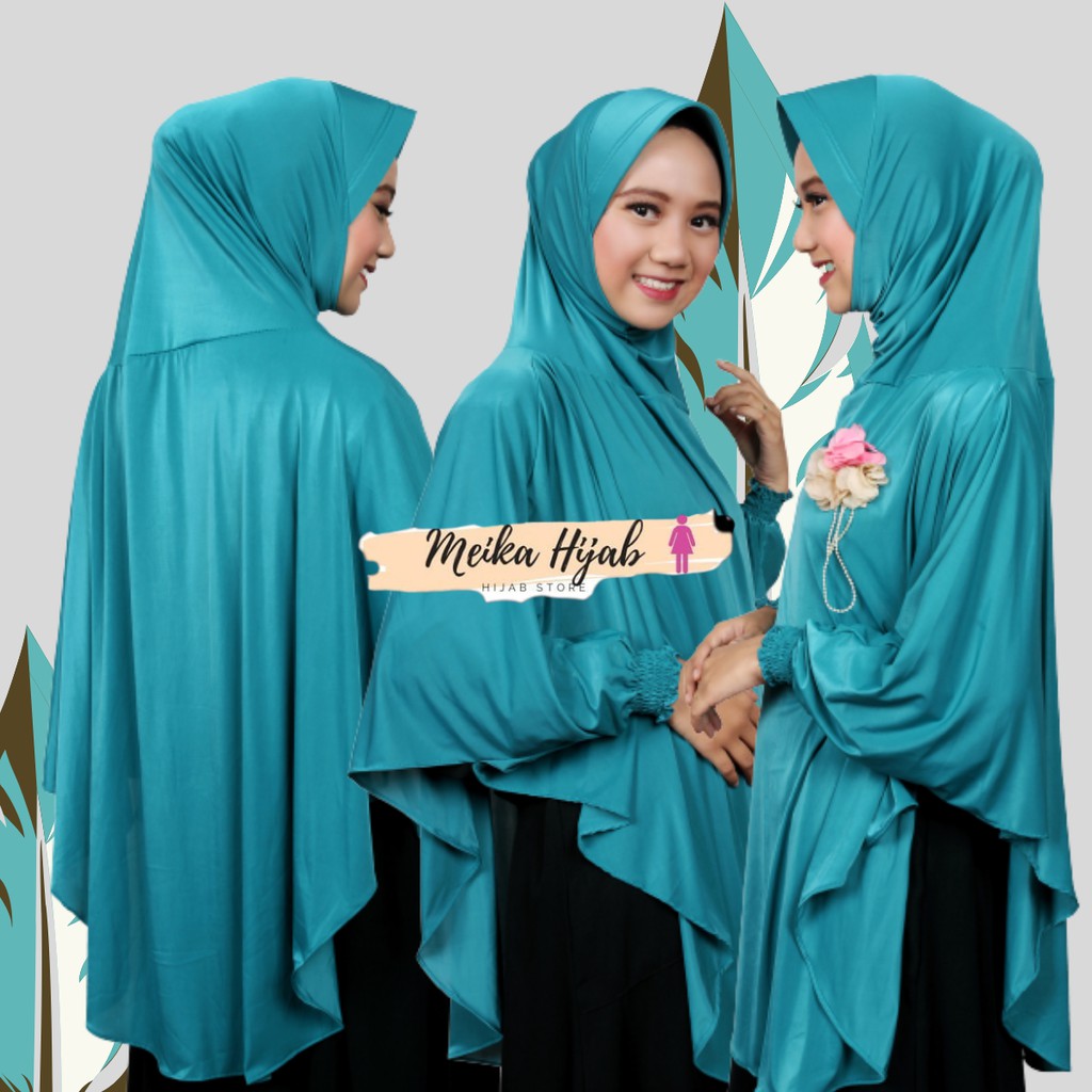 Ayafashions Hijab Bergo Lengan Sahira bahan Jersey Jilbab Syari Jumbo Khimar Mukena
