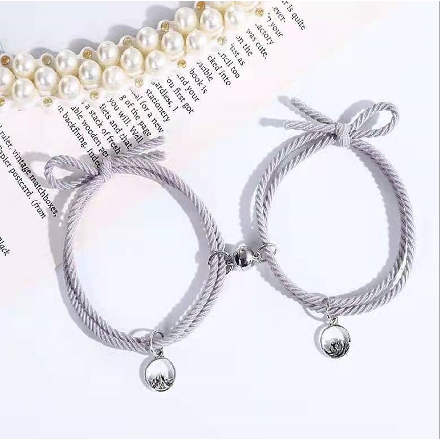 1 Set Gelang BEST FRIEND Tali Magnet Couple Pasangan Hip Hop Korea Fashion Lock Kunci