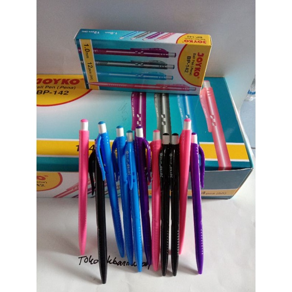 pulpen model cetek&quot; joyko BP 142  warna tinta hitam 1 dus isi 12 pc