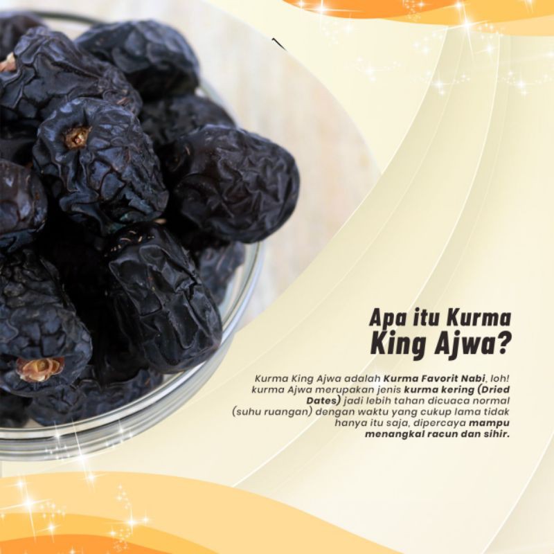 

Kurma Ajwa Asli Original 100% Madinah Kurmanya Nabi VIP King Salman Para Raja Dus Premium Anti Pecah