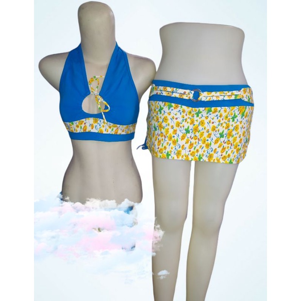 set senam baju olahraga seksi set rok bra