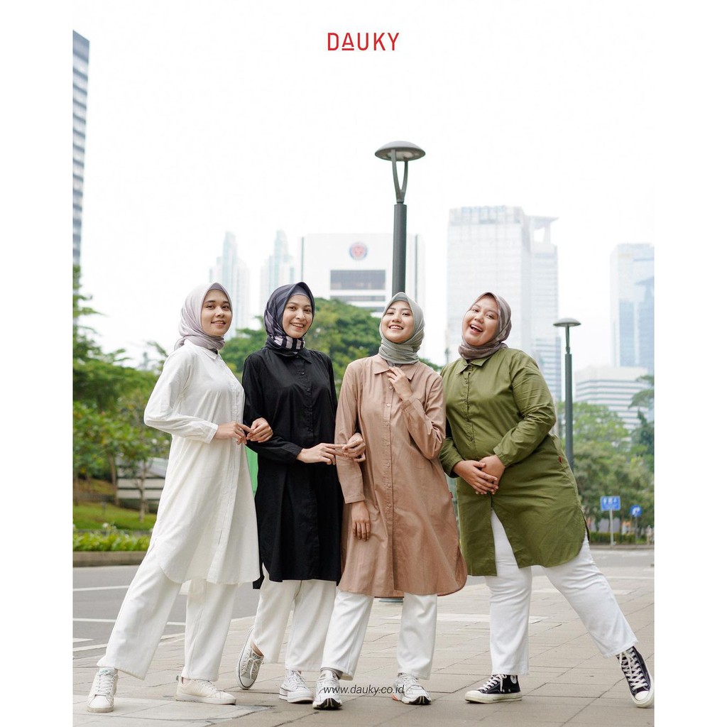L Tunic Dezra Dauky / Tunic Terbaru Dauky / Tunic Polos/ Tunic Katun / Kemeja Wanita / Kemeja Polos