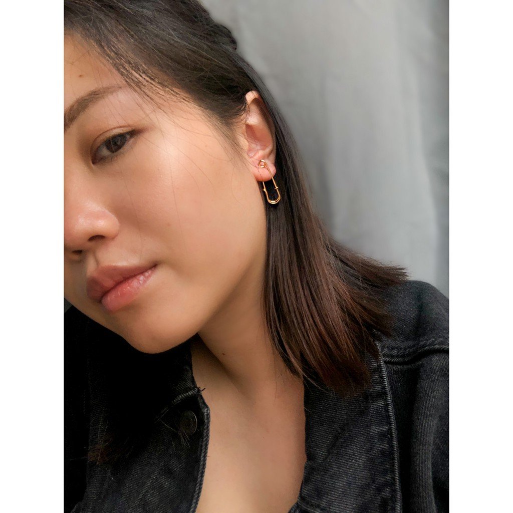 BYSTESI Safety Pin Gold Earring | Anting Wanita Peniti Emas Korean Style-2