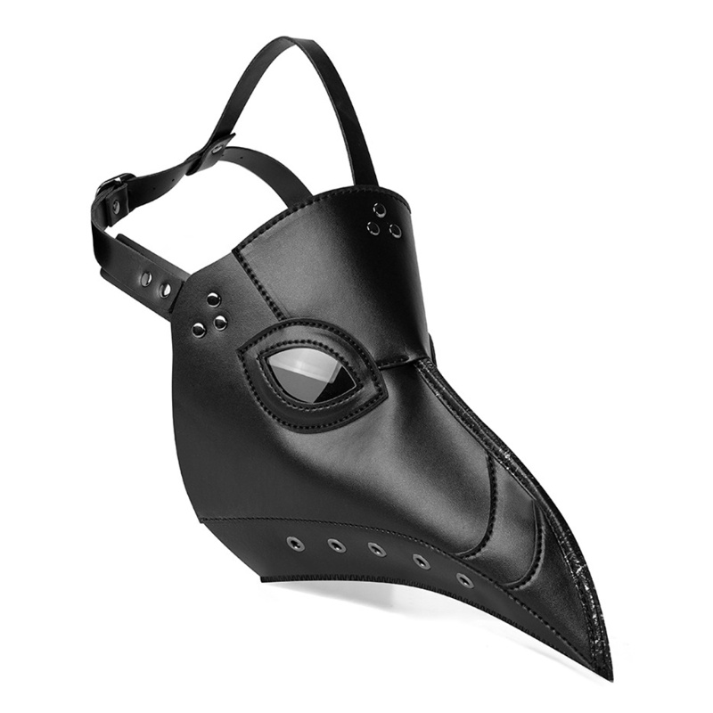 Kostum Cosplay Halloween Model Plague Doctor Long Nose Bahan Kulit PU Gaya Steampunk