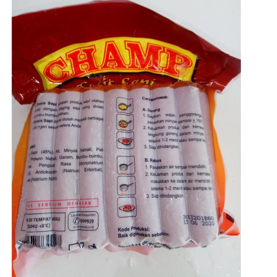 

(wdm-770) Champ Sosis sapi 375 Gram isi 15 Pcs Harga Reeller ,.