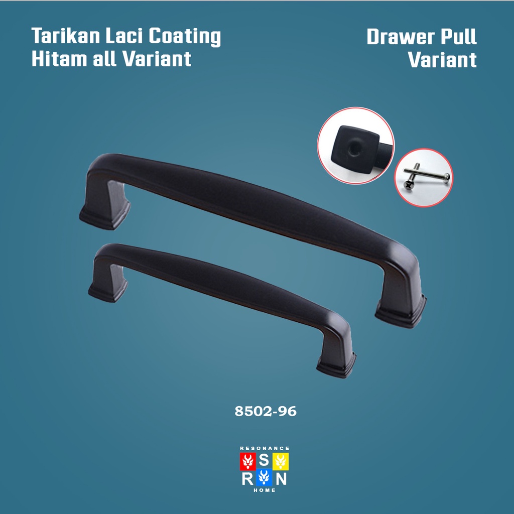 Tarikan Laci Coating Hitam Handle Gagang Pintu Lemari variasi Resonance Home