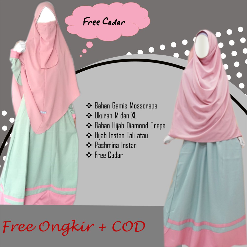 Gamis set khimar syari - Setelan gamis dan Hijab syari