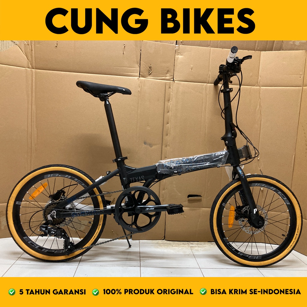 Sepeda Lipat 20 inch Police Texas New 2022 8 Speed shimano rem Hidrolic by Element Bike