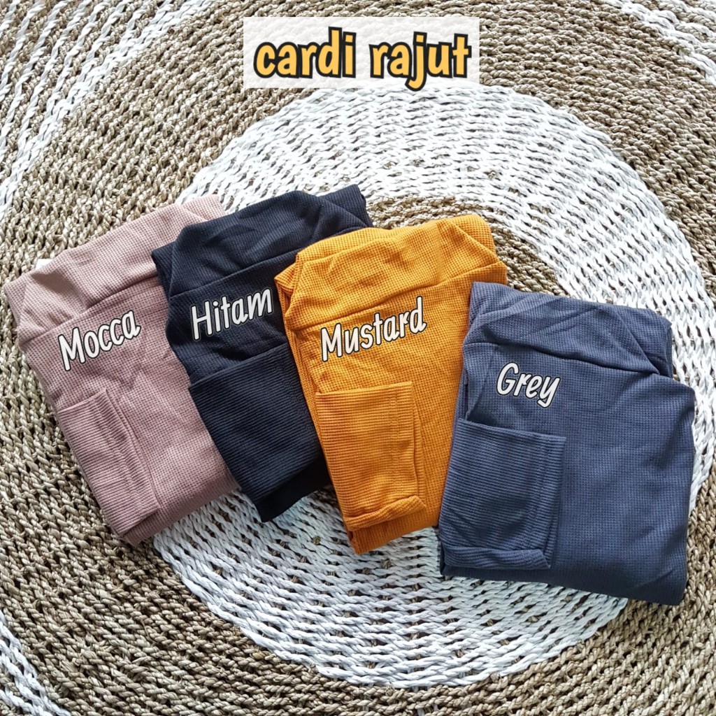 CARDIGAN RAJUT - OUTER KNIT SAKU POCKET - Loose outer cardi panjang