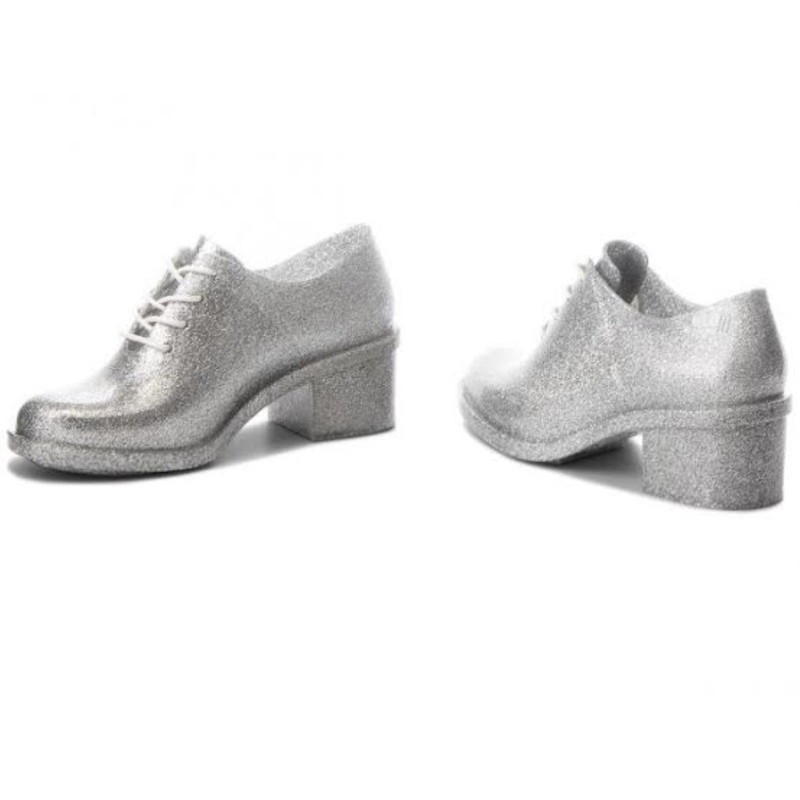 SALE Melissa Dubrovka Glass Silver Boots Original