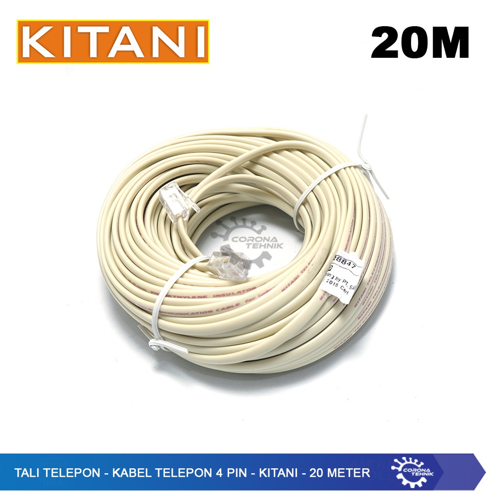 Tali Telepon - Kabel Telepon 4 Pin - KITANI- 20 Meter