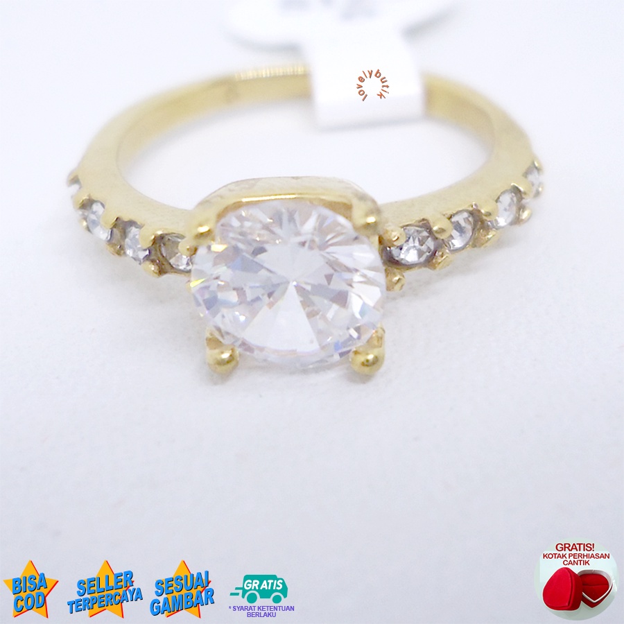 Lovelybutik - Cincin Titanium Wanita Anti Karat Sakura Anti Hitam BONUS KOTAK PERHIASAN