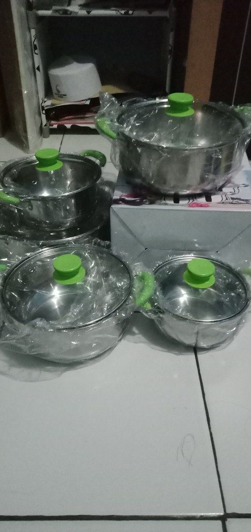 Panci Set Tutup Kaca 10pc Stainless