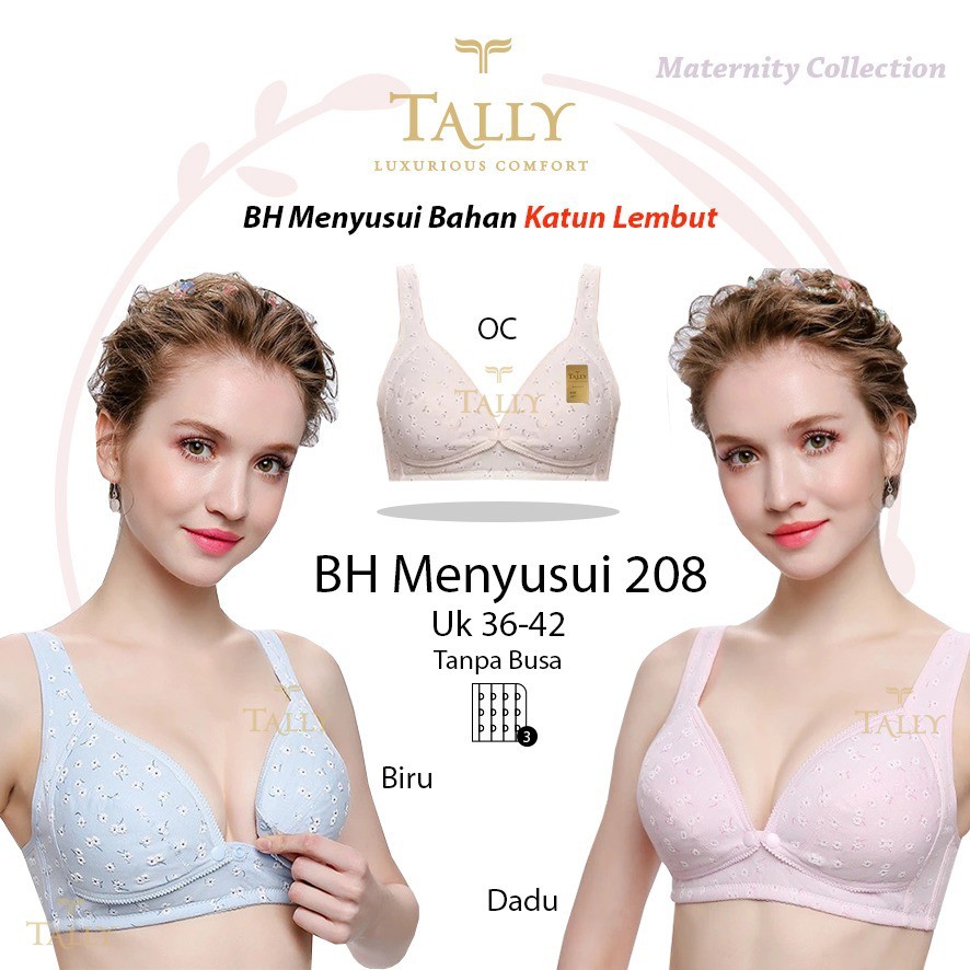 [NEW PRODUCT] TALLY 1pcs Bra Menyusui Tanpa Kawat Tanpa Busa Buka Depan/ Tally BH 208