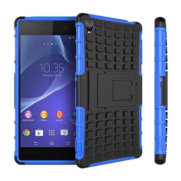 Casing Sony Experia Z3 Z 3 Rugged Armor Kick Standing Case Soft