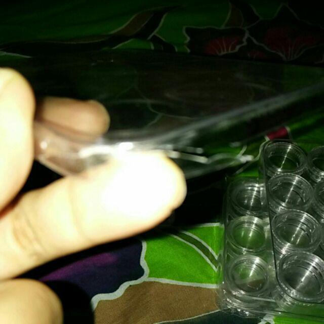 12pcs Empty Jar 5gr Mini Jar Bulat Tempat Rhinestones Glitter Tempat Manik