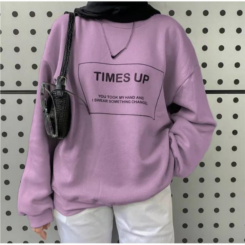 Sweater basic TIMES UP/sweater wanita polos tebal/fashion wanita/bahan fleece tebal