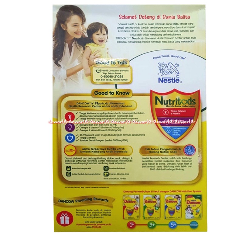 Dancow Nestle 1+ Rasa Madu Vanilla 800gr Honey Vanila 1+ 1-3tahun Susu Bubuk Untuk Bayi Anak Nutritods Danww Powder