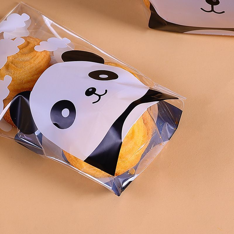 PLASTIK ROTI OPP BAKPAO CAKE BOLU MOTIF PANDA CLOUDY  16x20/14x20/PEREKAT 10pcs