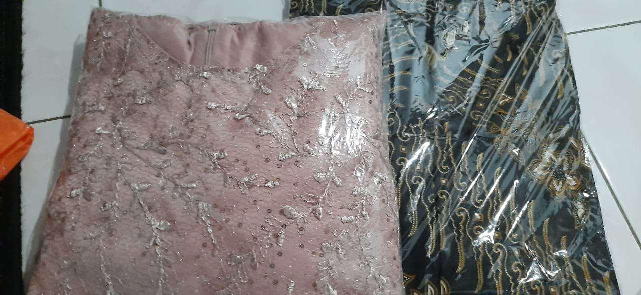 Real Pic! [ori & Busui] Couple Anindya Brokat - Couple Modern Batik Sarimbit Gamis Brokat - Kg084