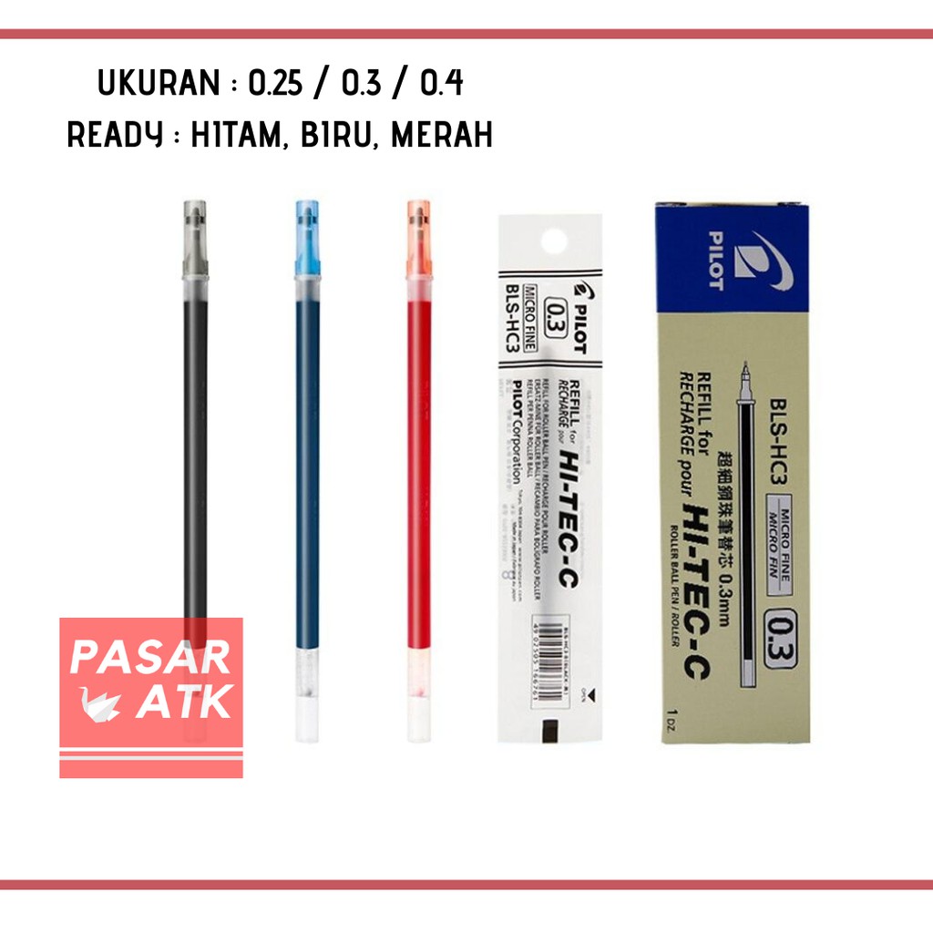 

ISI / REFILL Pulpen HI-TEC-C HITEC PILOT 0.25 / 0.3 / 0.4