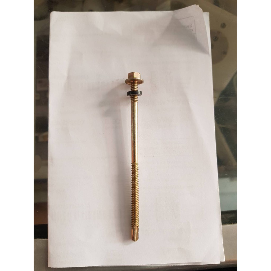 Baut Roofing 10cm 1 dus/Sekrup Baja Ringan Spandek Asbes Fiber Ruping 12x100 10 cm 1dus