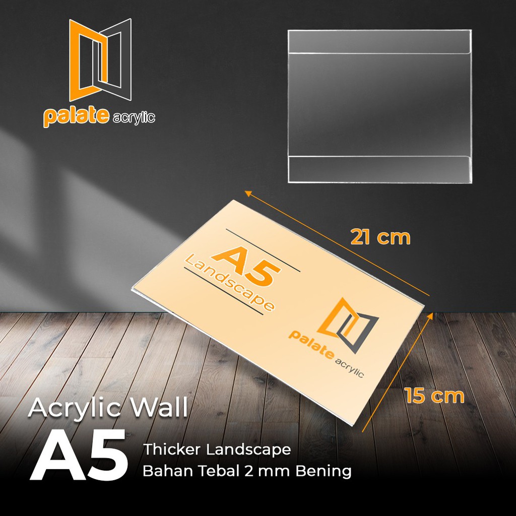 

akrilik wall A5/ acrylik / thicker/akrilik dinding brosur A5 landscape