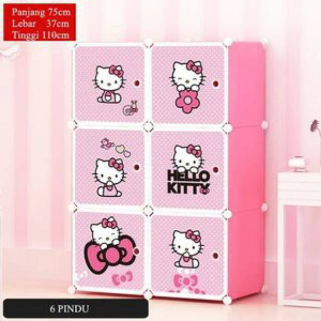 TERBARU NEW KARAKTER LEMARI PLASTIK PORTABLE 6PINTU lemari portable karakter/lemari plastik karakter