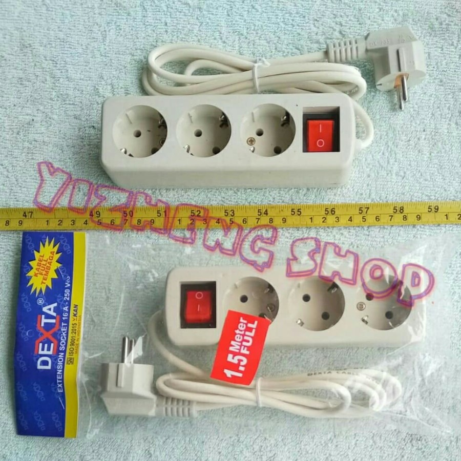 STOP KONTAK KABEL 3L 1.5 METER DEXTA