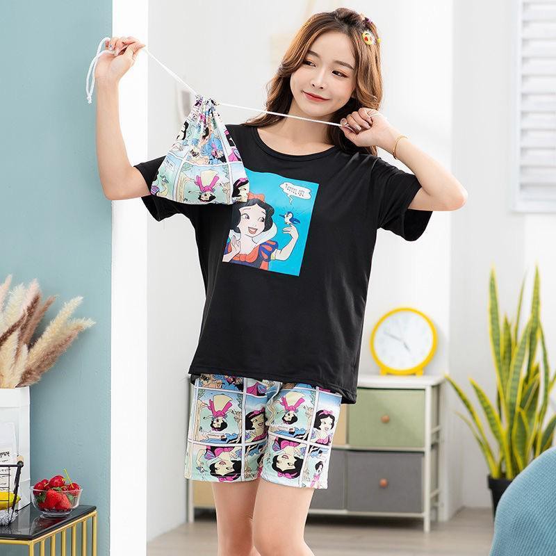 BAJU TIDUR WANITA SHORT SNOW WHITE SET