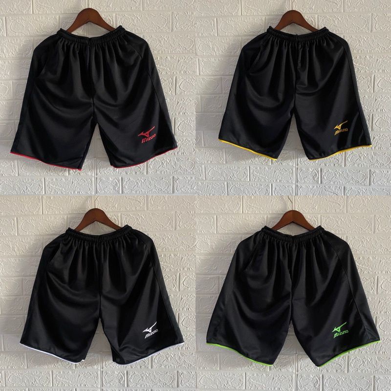 CELANA PENDEK OLAHRAGA HITAM / Celana Polos Logo Sport / Celana Volly Badminton Pria Murah