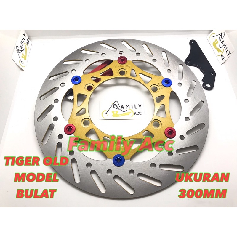 PIRINGAN CAKRAM DISC LEBAR 300MM PLUS BREKET MODEL PSM LUBANG 6 MOTOR TIGER OLD TIGER 2000 MEGA PRO VERZA CB150 MEGA PRO PRIMUS