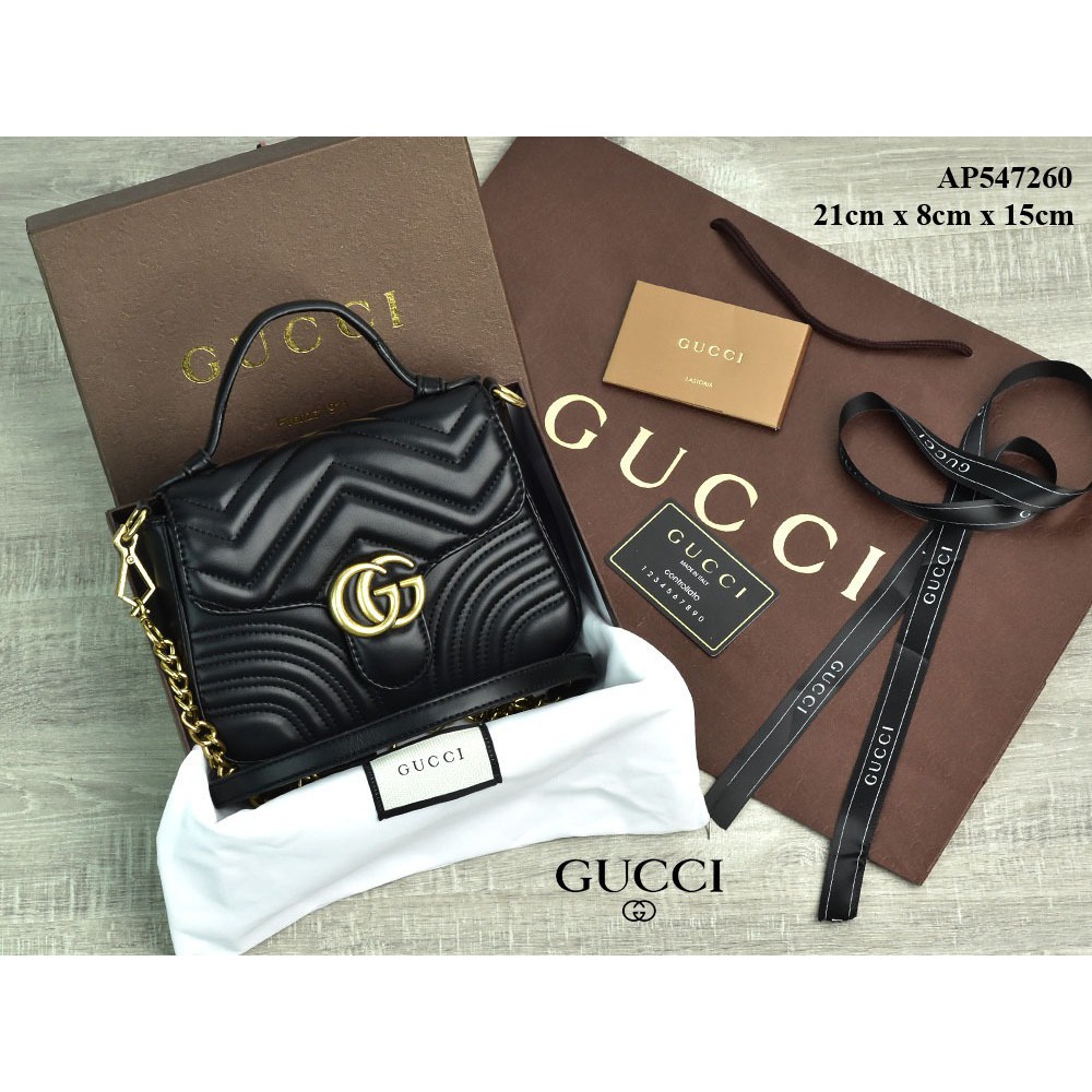 RESTOCK✨OK Tas Gucci AP547260 GG Marmont Top Handle Mini Semi Premium