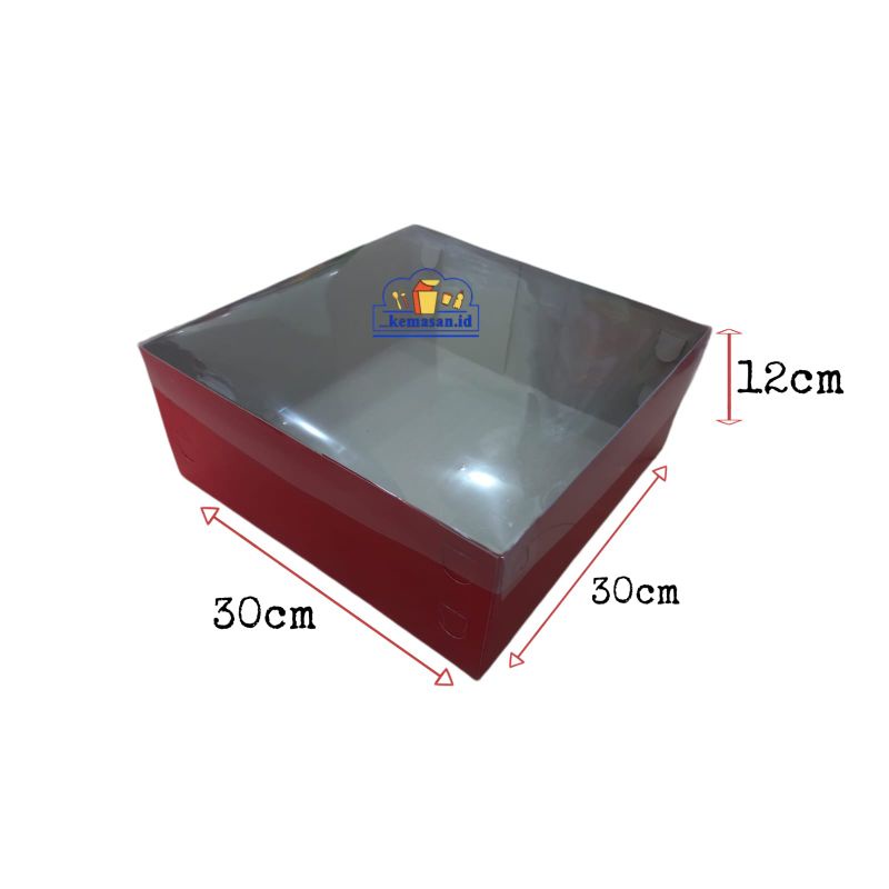 

BOX MERAH POLOS TUTUP FULL MIKA 30X30X12 1 BIJI-TK