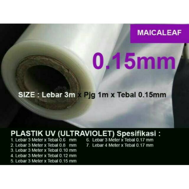 Plastik uv green house ukuran tebal 0,15mm