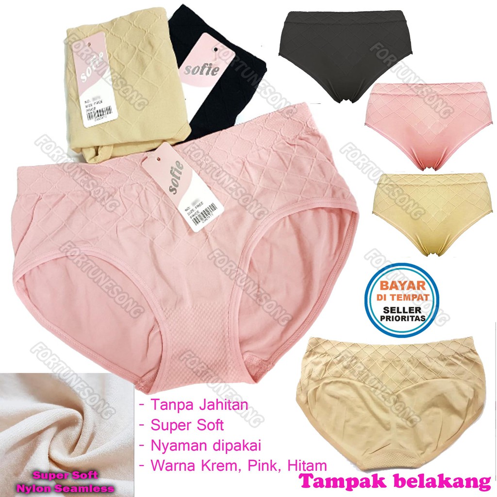 Celana Dalam Wanita Nylon Seamless Tanpa Jahitan Sofie