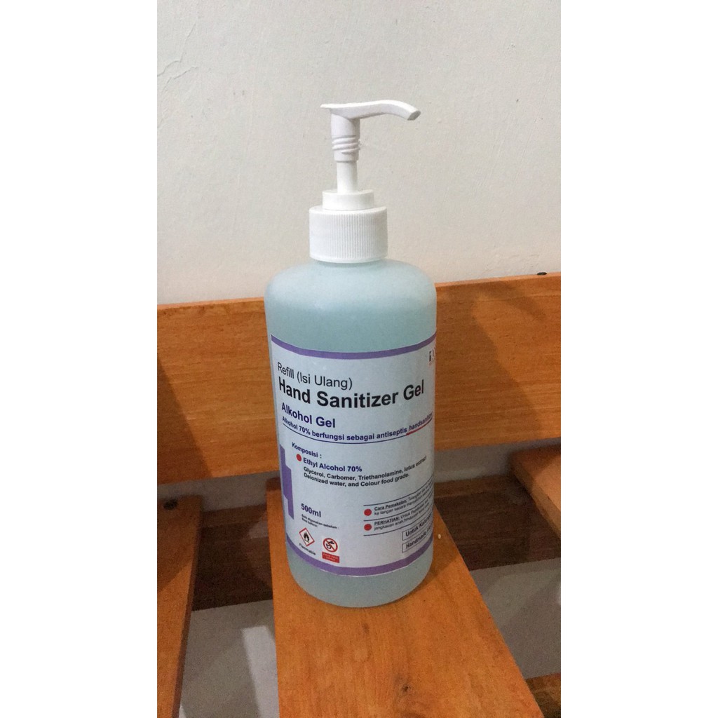 Hand Sanitizer Gel 500ml Bottle Pump 500 ml Botol Pompa Handsanitizer Alkohol 70% Standart WHO