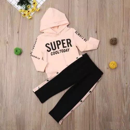 TBI Setelan Sweater Hoodie Import + Celana Training Balita Toddler Cool