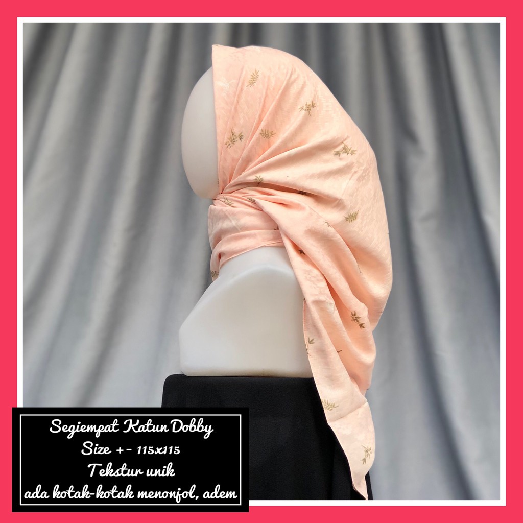 GYNDA SERUNI SEGIEMPAT - segiempat katun dobby motif hijab grosir kerudung cotton bukan square voal