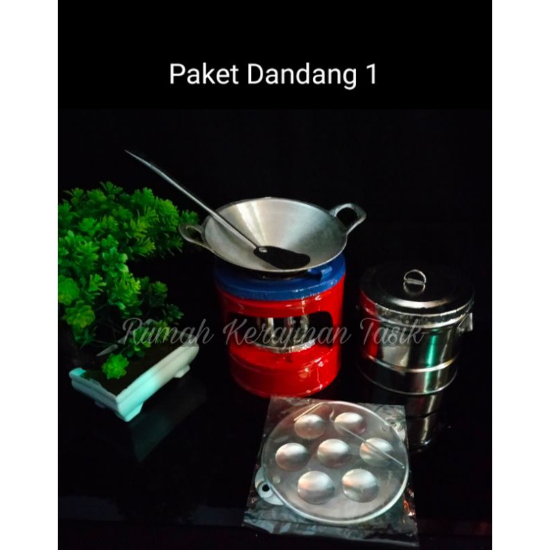 Paket dandang / panci /seeng mini mainan masak masakan atau kitchen set Miniatur