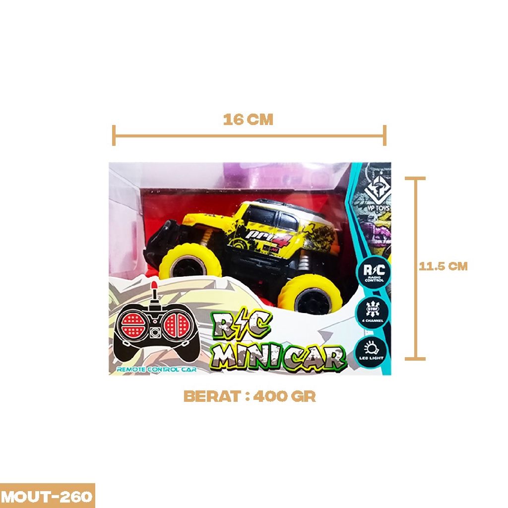 Mainan Mobil MINI CAR RC TRUK BIG FOOT Remote Control – Free Baterai