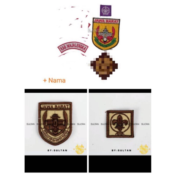 Patch rubber set pramuka scout custom nama atribut badge