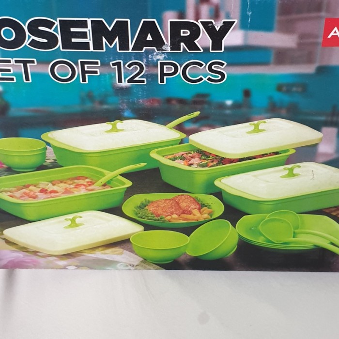 Saji Prasmanan - Prasmanan Serving Set Plastik Rosemary (12 Pcs)