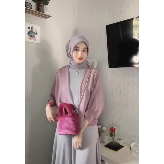 SINGLET GAMIS WANITA POLOS / BAJU CEWEK KEKINIAN TANPA LENGAN BAHAN RAJUT HALUS TEBAL