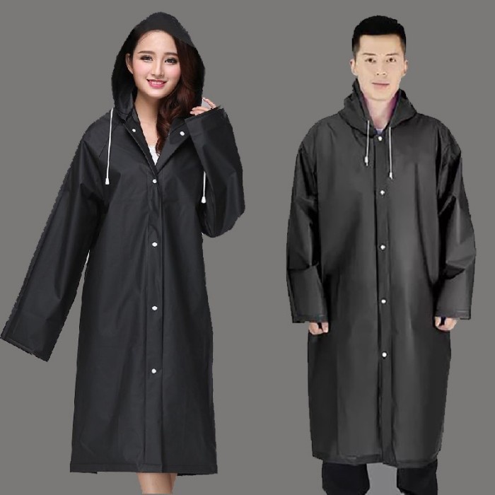 Jas Hujan Portable Raincoat Poncho With Hood Rain Coat Warna