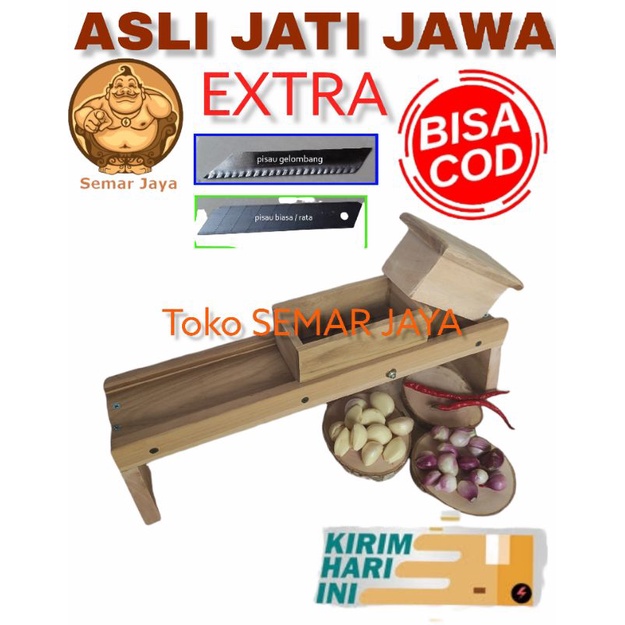 ALAT PEMOTONG/PARUTAN SAYUR DAN BUAH MULTIFUNGSI DARI KAYU JATI JAWA ASLI