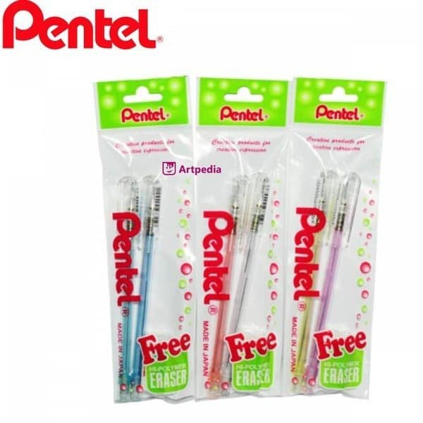 

PENTEL Pensil Mekanik Pentel Set 0.5 mm 2 Pensil 1 Penghapus Caplet Tutup